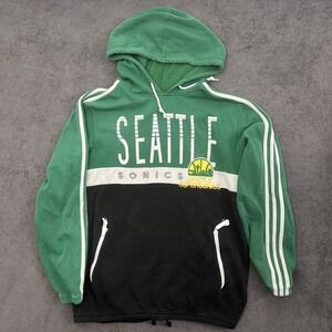 vintage Adidas Seattle supersonics mens hoodie pullover medium color block rare